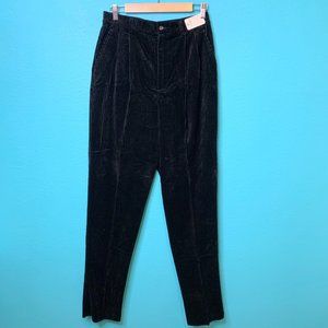 NWT J. Peterman Corduroy Black Pleated Academia Style Pants Size 12